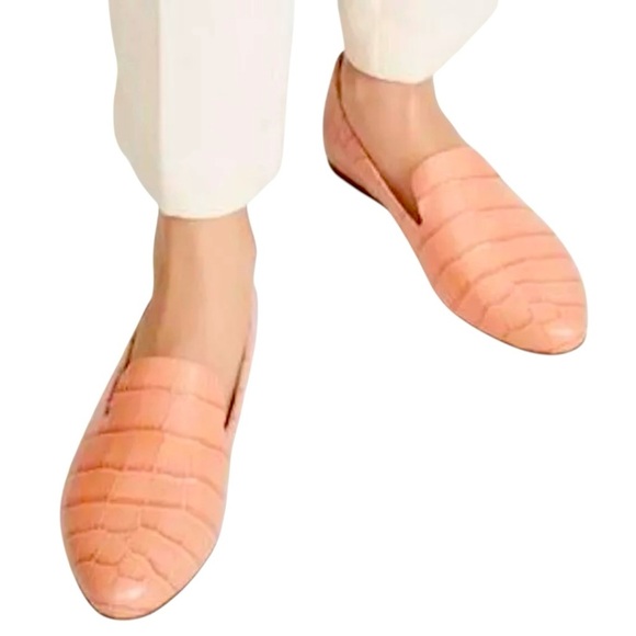 Veronica Beard Crocodile-Embossed Loafers - Picture 1 of 6